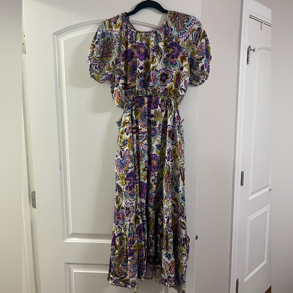 Another Love Colorful Floral Midi Dress